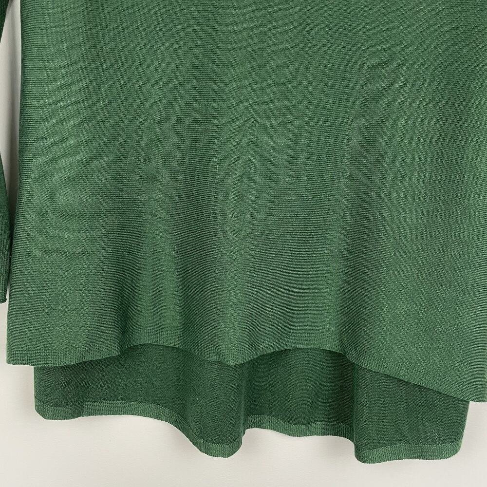 Eileen Fisher Merino Wool Turtleneck Tunic Sweater Size XS Forest Green Casual - Picture 5 of 10